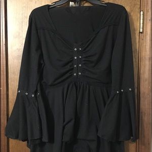 Black Long Flowy Sleeved Top